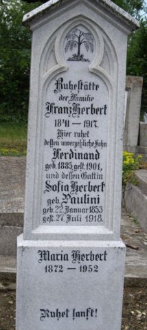 Herbert Franz 1841-1917 Paulini Sofia 1853-1918 Grabstein